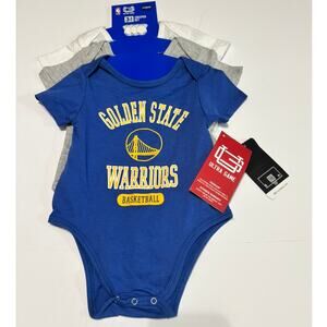 NBA Golden State Warriors Baby Bodysuit Set 3pc 6–9M Ultra Game